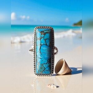 NWT Blue Copper Turquoise /  925 Silver
